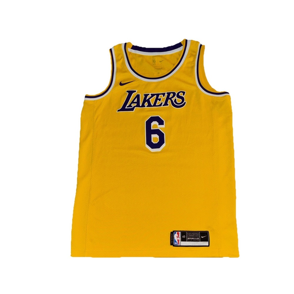 Los Angeles Lakers Nike LeBron James Swingman Edition Gold #6 Jersey Men's 40 S